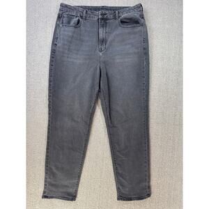 American Eagle Curvy Mom Jean High Waisted Black Denim Size 14